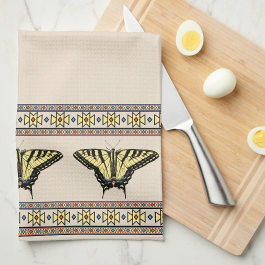 Zuidwestelijke gele zandstaartvlinder theedoek (Quarter Fold)