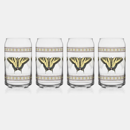 Zuidwestelijke gele zwaluwstaartvlinders blikvorm glas (Links)