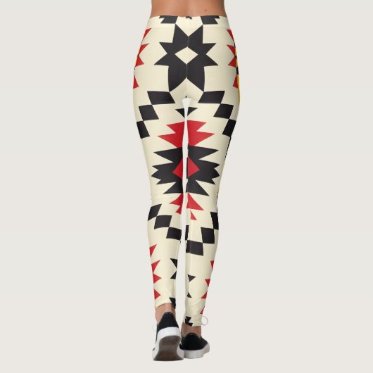 Zuidwestelijke geometrische afdruk leggings (Achterkant)