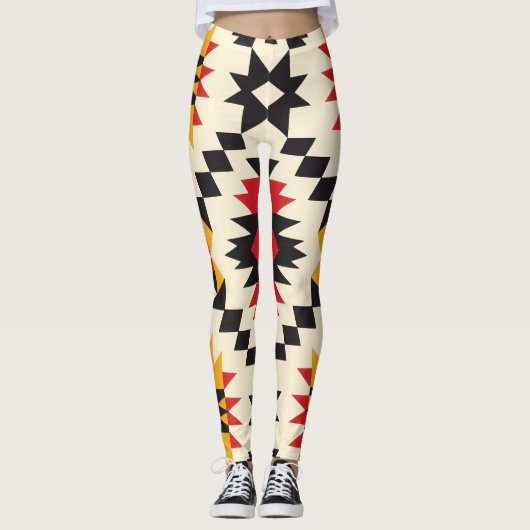 Zuidwestelijke geometrische afdruk leggings (Voorkant)