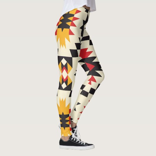 Zuidwestelijke geometrische afdruk leggings (Rechts)
