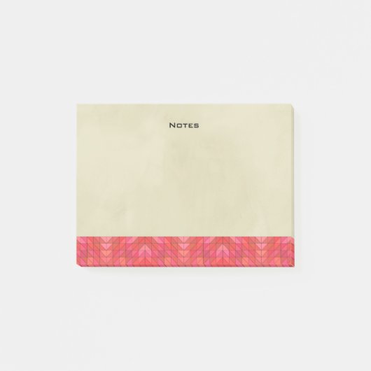 Zuidwestelijke geometrische grens op crème achterg post-it® notes (Voorkant)