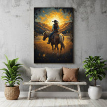 Zuidwestelijke geschilderde western print poster