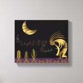 Zuidwestelijke gouden Kokopelli-muur Canvas Afdruk (Voorkant)