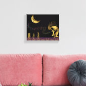 Zuidwestelijke gouden Kokopelli-muur Canvas Afdruk (Insitu (Woonkamer))
