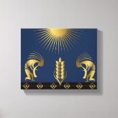 Zuidwestelijke gouden Kokopelli-muur Canvas Afdruk (Voorkant)