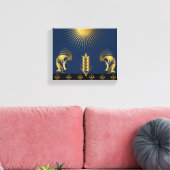 Zuidwestelijke gouden Kokopelli-muur Canvas Afdruk (Insitu (Woonkamer))
