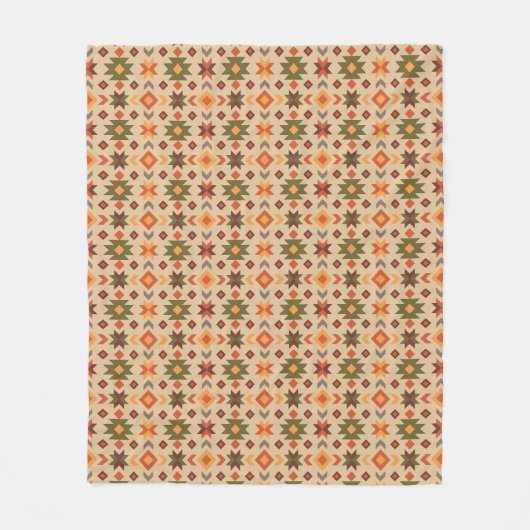 Zuidwestelijke groene en oranje fleece deken (Voorkant)