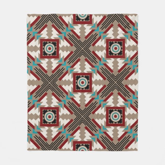 Zuidwestelijke Grote Print Aarde Tonen Fleece Deken (Voorkant)