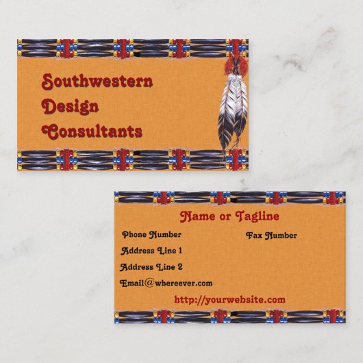 Zuidwestelijke haarpijp en veren visitekaartje (Voorkant / Achterkant)