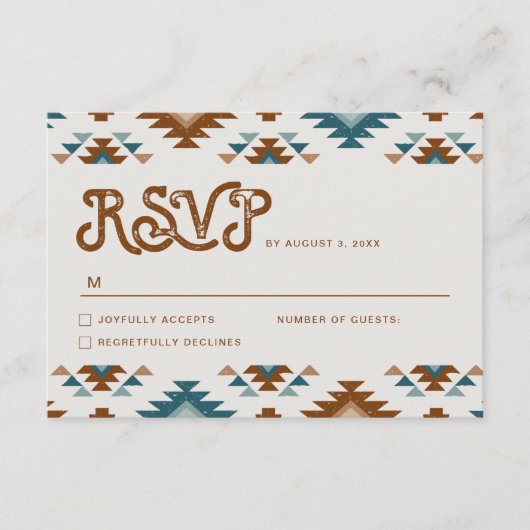 Zuidwestelijke Huwelijk RSVP Kaart (Voorkant)