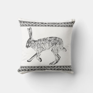 Zuidwestelijke jackrabbit en geometrische bergen kussen