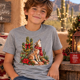 Zuidwestelijke Kerst Coyote Woestijn Tri-Blend Shirt