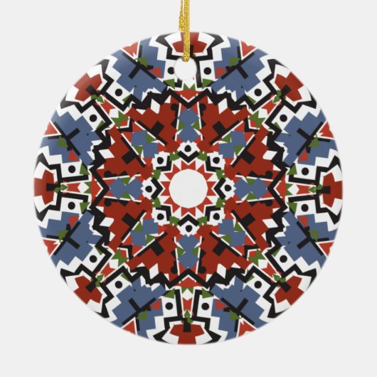 Zuidwestelijke kerstboomkleuren keramisch ornament (Achterkant)