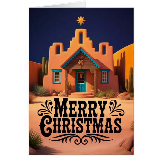 Zuidwestelijke kerstscene woestijnachtige nacht (Voorkant)