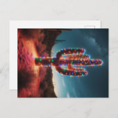 Zuidwestelijke kerstwoestijncactus feestdagenkaart (Voorkant / Achterkant)