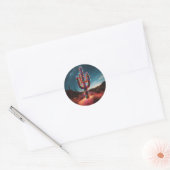 Zuidwestelijke kerstwoestijncactus ronde sticker (Envelop)