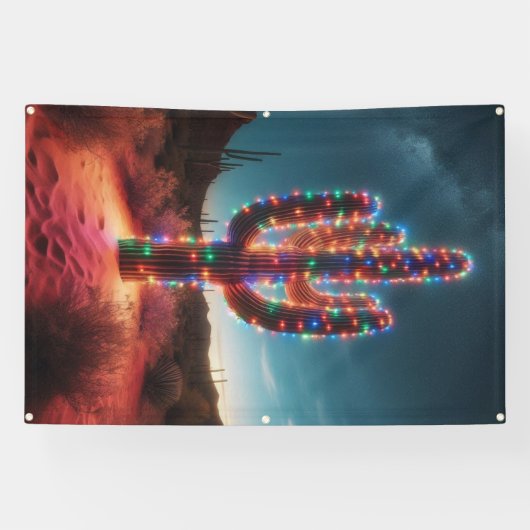 Zuidwestelijke kerstwoestijncactus spandoek (Horizontaal)