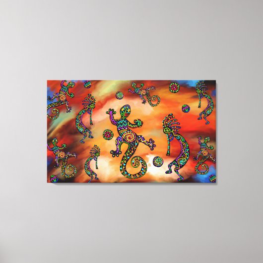 Zuidwestelijke Kokopelli-kunstschildering Canvas Afdruk (Voorkant)