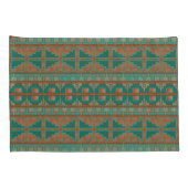 Zuidwestelijke Koper Blauwgroen Geometrische Print Kussensloop (Achterkant-Rechts)