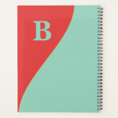 Zuidwestelijke koraal en turkoois met monogram planner (Achterkant)