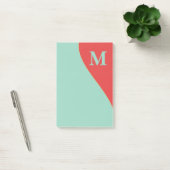 Zuidwestelijke koraal en turkoois met monogram post-it® notes (Kantoor)