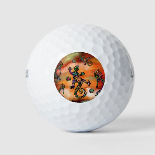 Zuidwestelijke Kunst Kokopeli Golfballen (Voorkant)