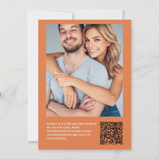 Zuidwestelijke Land Ranch Westerne Bruiloft QR Cod Kaart (Achterkant)