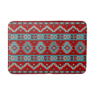 Zuidwestelijke Mesas Geometrisch Patroon Turquoise Badmat