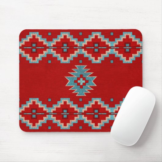Zuidwestelijke Mesa's Rood en Turkoois Muismat (Met muis)