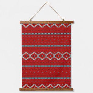 Zuidwestelijke Mesa's Rood & Turquoise Geometrisch Hangend Wandkleed