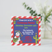 Zuidwestelijke Mexicaanse Snowman Feliz Navidad Kaart (Staand voorkant)