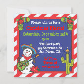 Zuidwestelijke Mexicaanse Snowman Feliz Navidad Kaart (Voorkant)