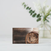 Zuidwestelijke Motif met Cowboy Pet, Rope op een Visitekaartje (Staand voorkant)