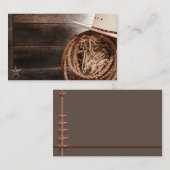 Zuidwestelijke Motif met Cowboy Pet, Rope op een Visitekaartje (Voorkant / Achterkant)