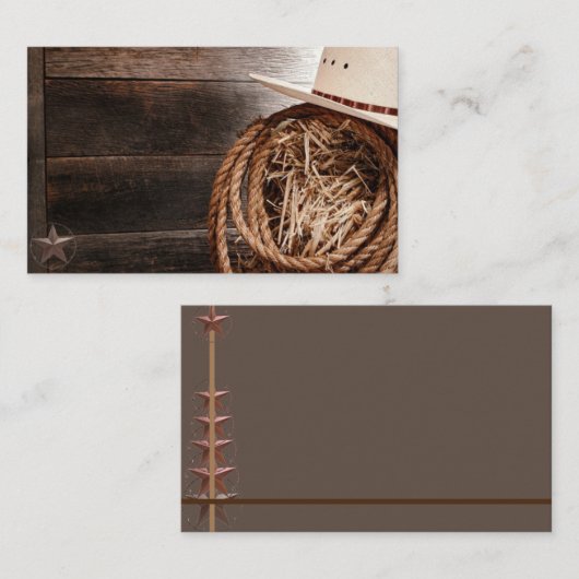 Zuidwestelijke Motif met Cowboy Pet, Rope op een Visitekaartje (Voorkant / Achterkant)