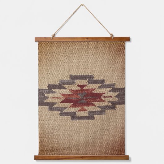 Zuidwestelijke Navajo Weave Print, Faded Toffee Hangend Wandkleed (Voorkant)