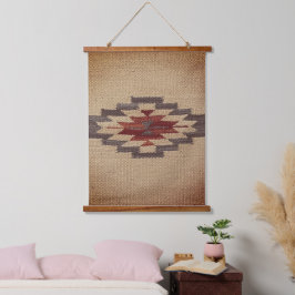Zuidwestelijke Navajo Weave Print, Faded Toffee Hangend Wandkleed