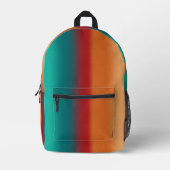 Zuidwestelijke Oranje Rode Turquoise Regenboogstri Bedrukte Rugzak (Voorkant)