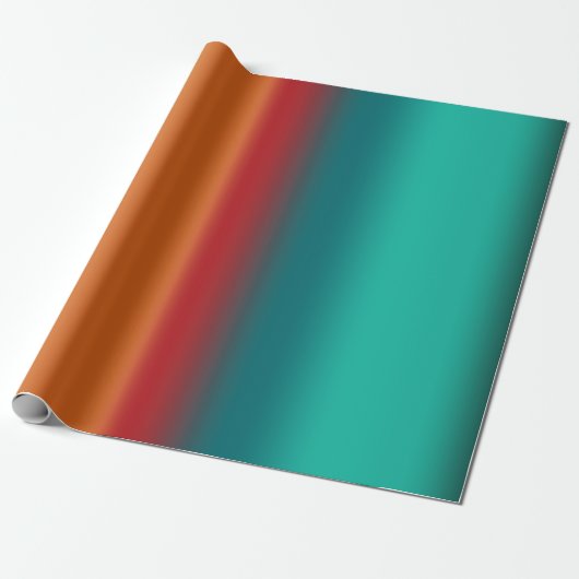 Zuidwestelijke Oranje Rode Turquoise Regenboogstri Cadeaupapier (Uitgerold)