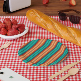 Zuidwestelijke Oranje Rode Turquoise Regenboogstri Papieren Bordje