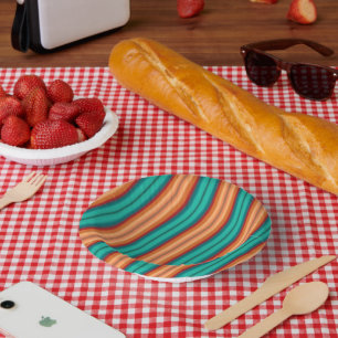 Zuidwestelijke Oranje Rode Turquoise Regenboogstri Papieren Kommen