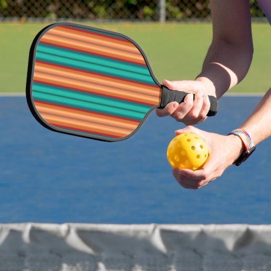 Zuidwestelijke Oranje Rode Turquoise Regenboogstri Pickleball Paddle (Insitu)