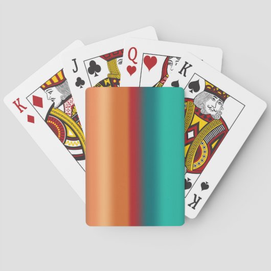 Zuidwestelijke Oranje Rode Turquoise Regenboogstri Pokerkaarten (Achterkant)