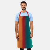 Zuidwestelijke Oranje Rode Turquoise Regenboogstri Schort (Gedragen)