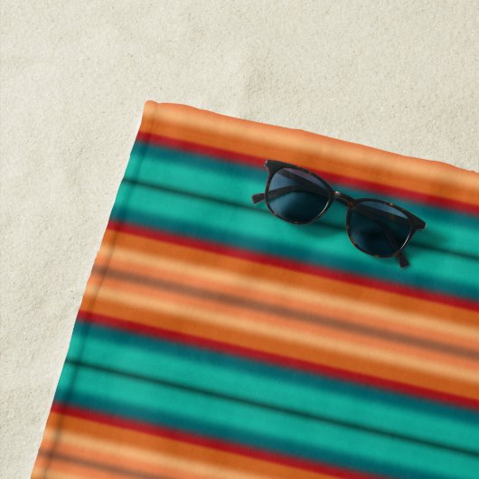 Zuidwestelijke Oranje Rode Turquoise Regenboogstri Strandlaken (In situ)