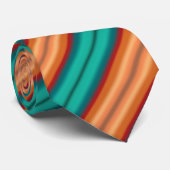 Zuidwestelijke Oranje Rode Turquoise Regenboogstri Stropdas (Opgerold)