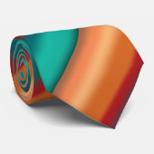 Zuidwestelijke Oranje Rode Turquoise Regenboogstri Stropdas (Opgerold)