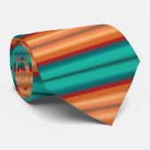 Zuidwestelijke Oranje Rode Turquoise Regenboogstri Stropdas (Opgerold)