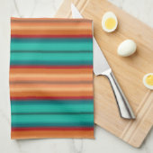 Zuidwestelijke Oranje Rode Turquoise Regenboogstri Theedoek (Quarter Fold)